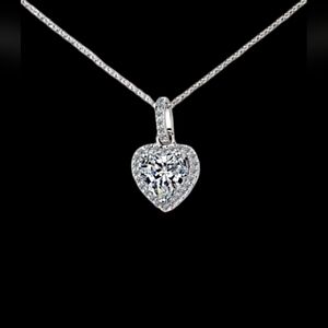 925 Fine Italian Sterling Silver Elevated Heart Pendant Necklace 18"